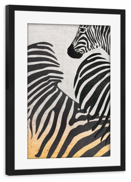 Poster mit Rahmen schwarz "Abstract Zebras" artboxONE - Natur,Tiere,Abstrakt
