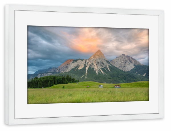 Poster mit Rahmen weiß "Ehrwalder Sonnenspitze" artboxONE - Natur,Reise,Reise / Länder