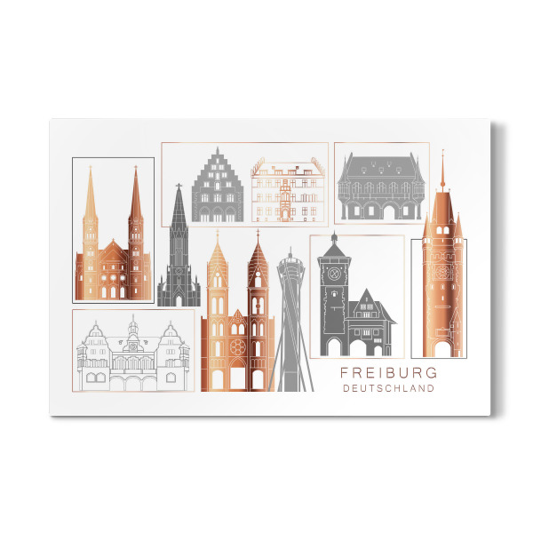 Galerie-Print "Freiburg skyline copper" 30x20 cm artboxONE