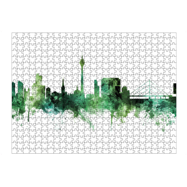 Puzzle Ravensburger "Düsseldorf Germany Skyline Green" artboxONE - Städte,Städte / Düsseldorf