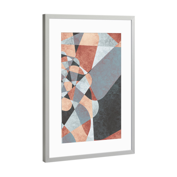 Poster mit Rahmen Silber "Earthy Tones Abstract" artboxONE - Abstrakt,Geometrie