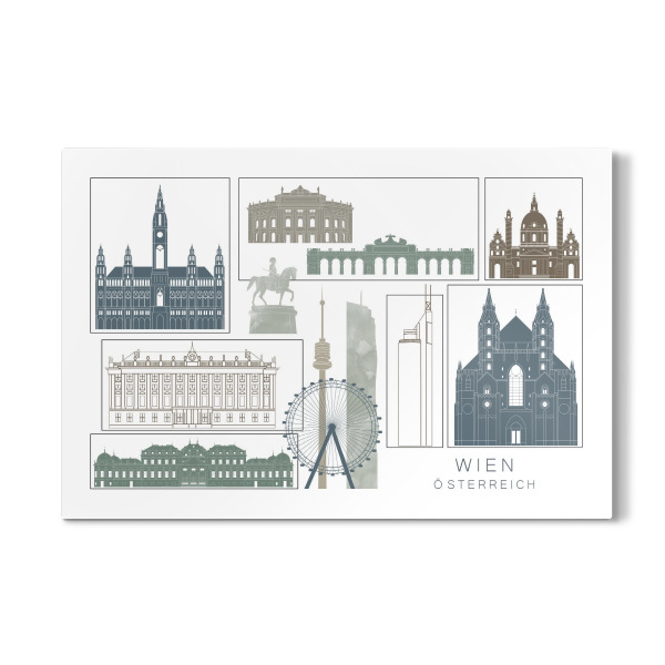 Galerie-Print "Vienna skyline, navy" 30x20 cm artboxONE
