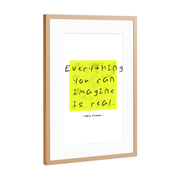 Poster mit Rahmen Kupfer "Everything you can imagine 2" artboxONE - Typografie,Menschen
