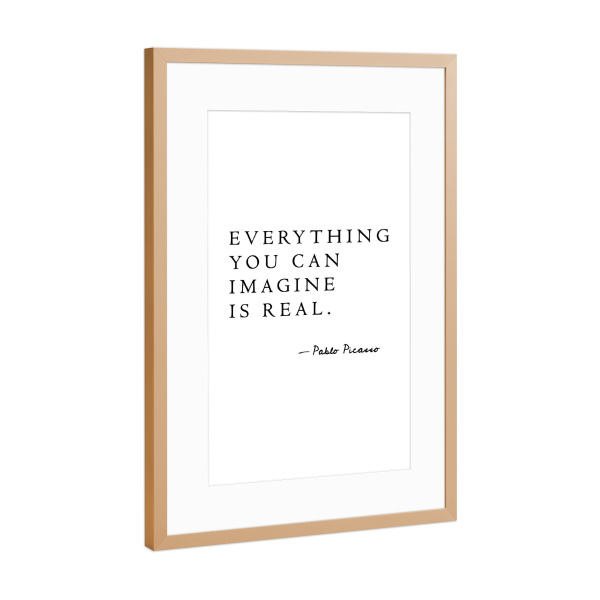 Poster mit Rahmen Kupfer "Imagine" artboxONE - Typografie,Menschen