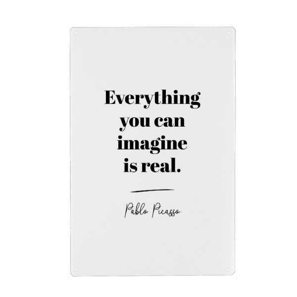 Holzbild "Everything you can imagine" artboxONE - Typografie,Menschen