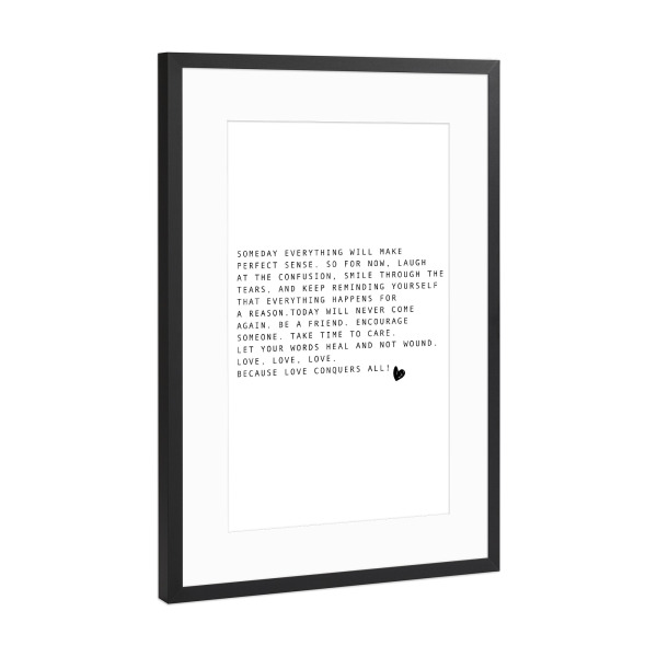 Poster mit Rahmen Schwarz (Metallic) "Live and Love" artboxONE - Typografie,Menschen,Liebe