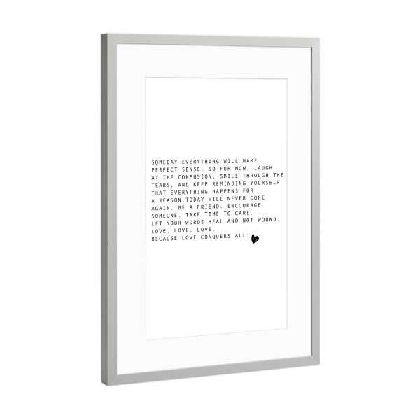 Poster mit Rahmen Silber "Live and Love" artboxONE - Typografie,Menschen,Liebe