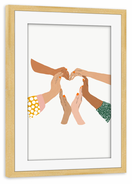 Poster mit Rahmen kiefer "Indiscrimination | Anti-Racism" artboxONE - Abstrakt,Menschen