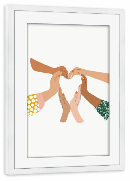 Poster mit Rahmen weiß "Indiscrimination | Anti-Racism" artboxONE - Abstrakt,Menschen