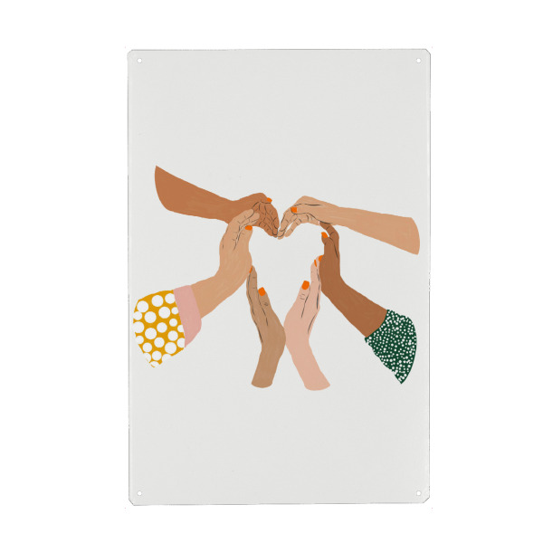 Metall Poster "Indiscrimination | Anti-Racism" artboxONE - Abstrakt,Menschen