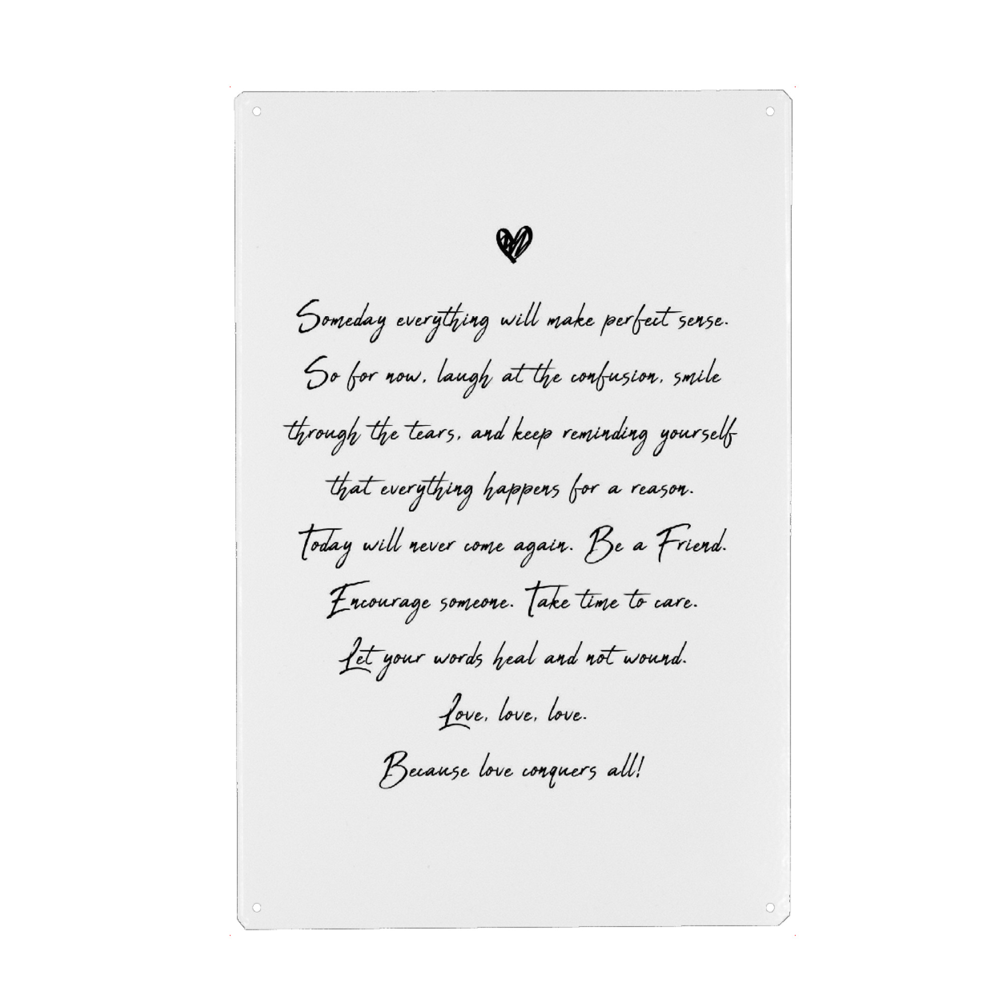 Metall Poster "Life inspiration quote" artboxONE - Typografie,Menschen,Liebe