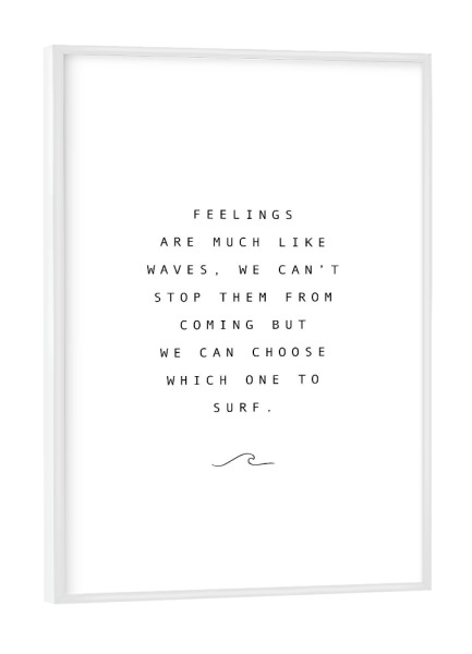 Poster mit weißem Rahmen "Feelings" artboxONE - Typografie,Menschen