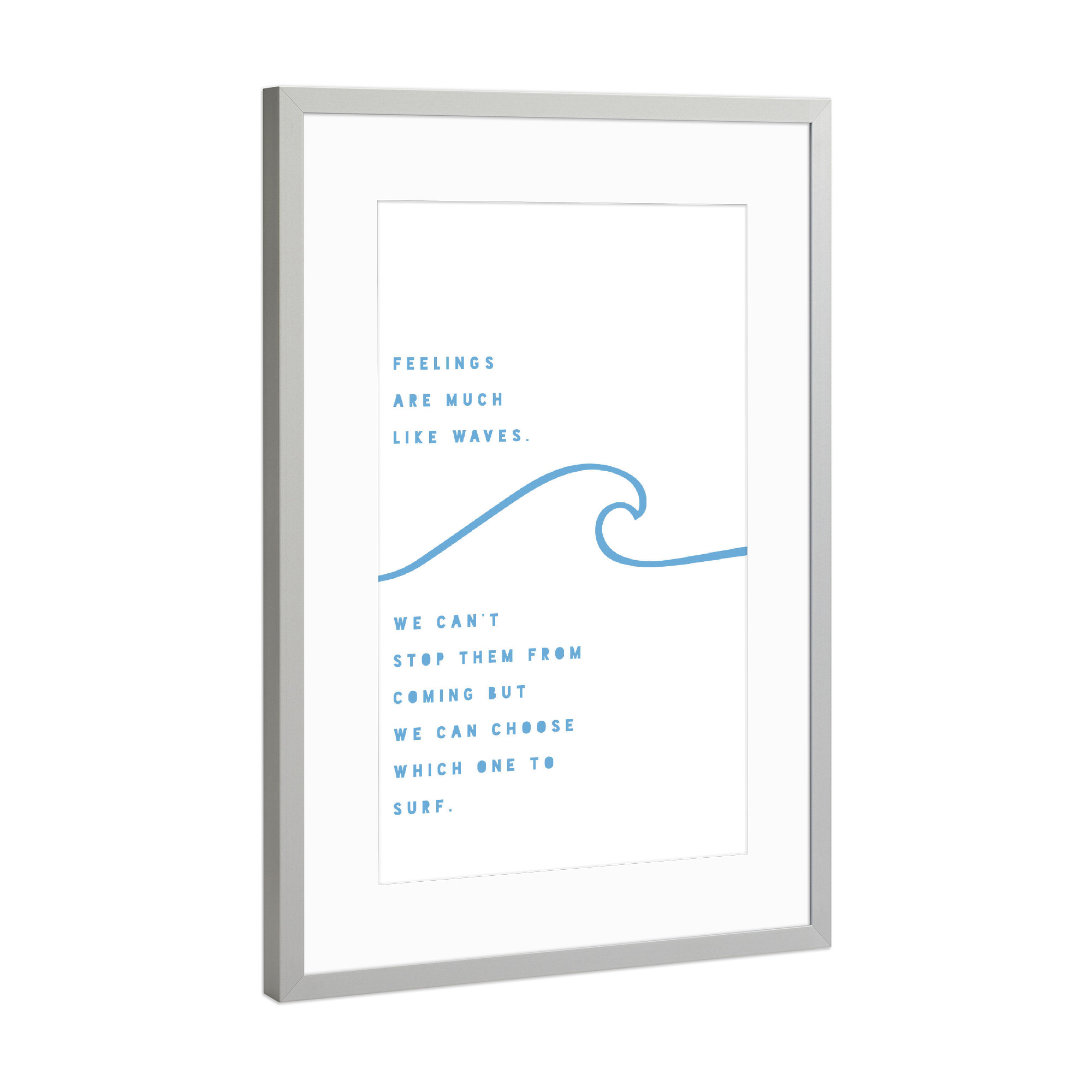 Poster mit Rahmen Silber "Positive feelings" artboxONE - Typografie,Menschen