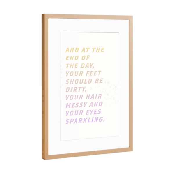 Poster mit Rahmen Kupfer "At the end of the day 2" artboxONE - Typografie,Menschen