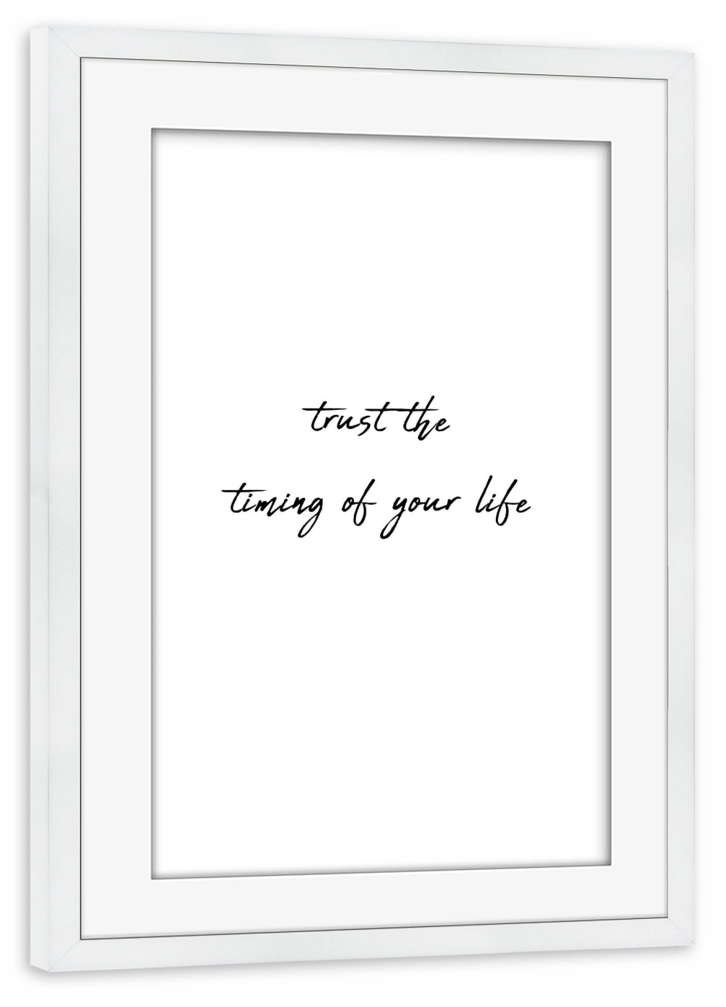 Poster mit Rahmen weiß "Timing of life" artboxONE - Typografie,Menschen