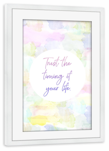 Poster mit Rahmen weiß "Timing of life - colorful" artboxONE - Typografie,Menschen