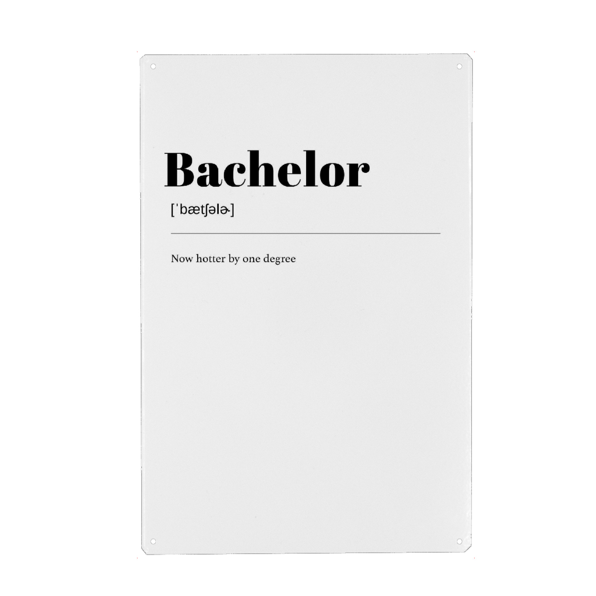 Holzbild "Bachelor" artboxONE - Typografie,Menschen,Lustig