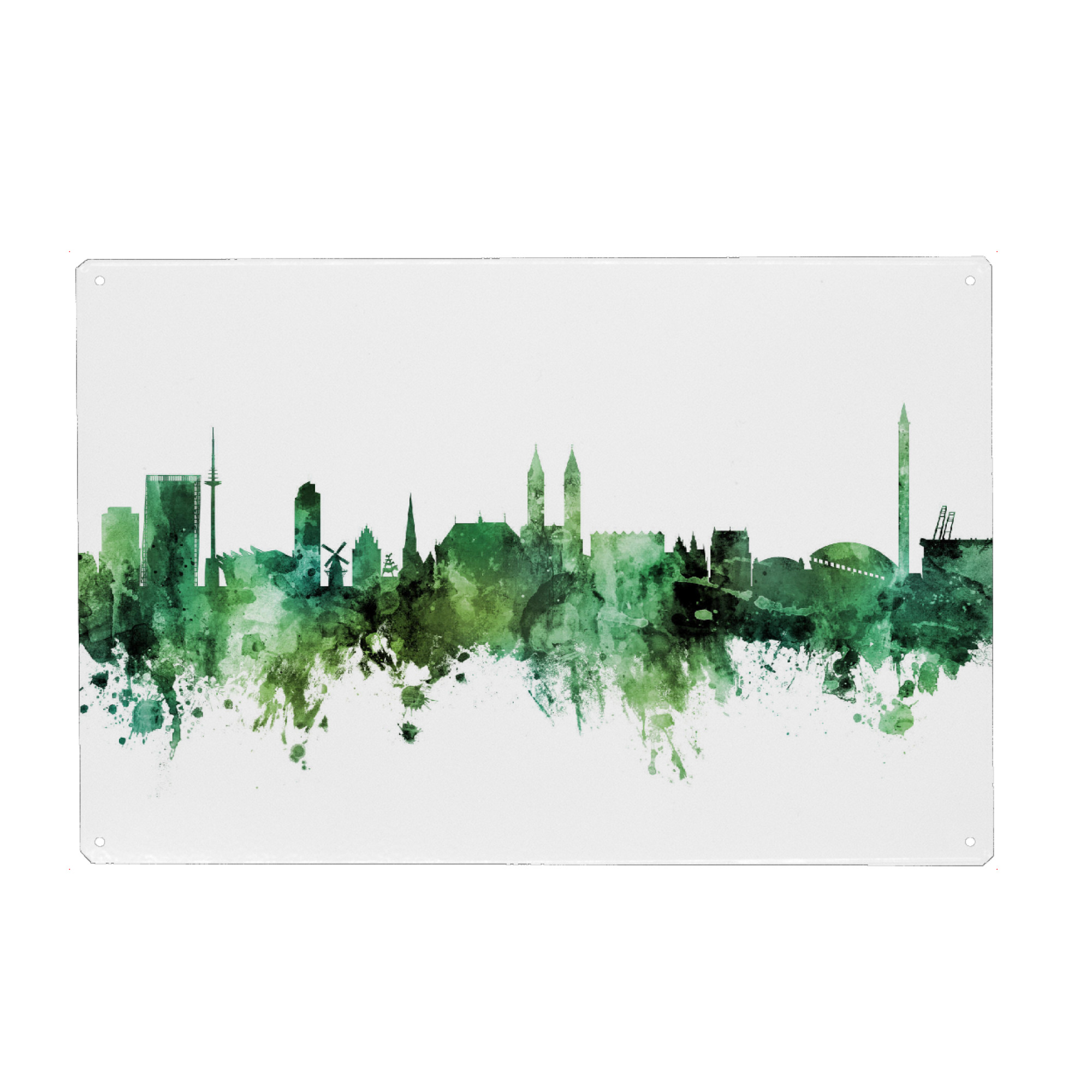 Metall Poster "Bremen Germany Skyline Green" artboxONE - Städte