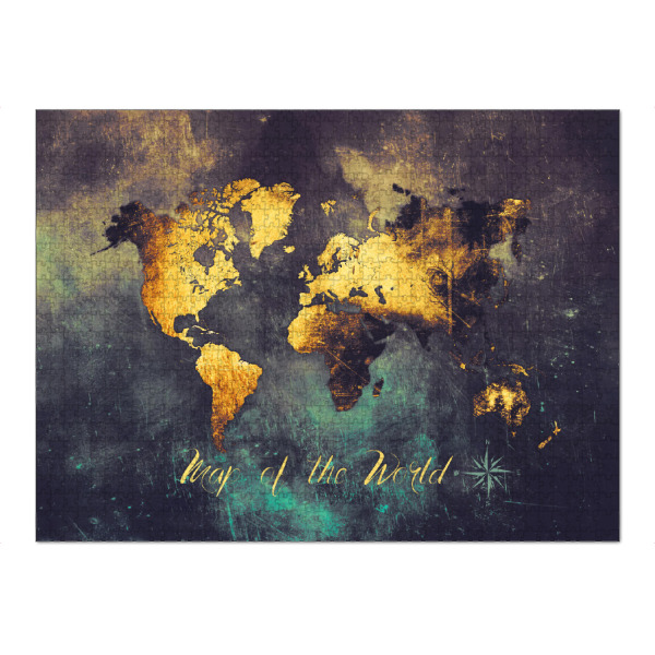 Puzzle Ravensburger "Map of the world gold dark" artboxONE - Reise,Kartografie