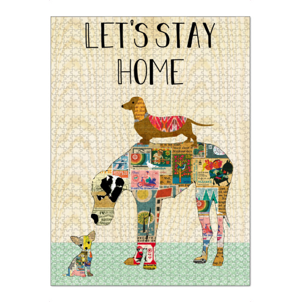Puzzle Ravensburger "Let's stay home dogs" artboxONE - Typografie,Für Kinder,Tiere,Lustig