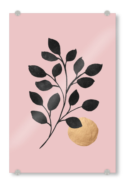 Acrylglasbild "ROSE Blatt" artboxONE - Natur,Floral - Floral,Leaf,Blatt,Abstract,Abstrakt,Nature,Natur,Formen,Geometrie,Geometry,Pink,Rose