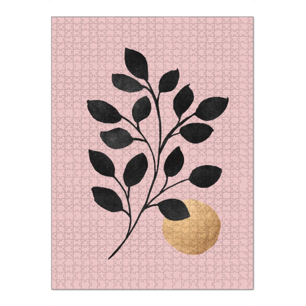Puzzle Ravensburger "ROSE Blatt" artboxONE - Natur,Floral - Floral,Leaf,Blatt,Abstract,Abstrakt,Nature,Natur,Formen,Geometrie,Geometry,Pink,Rose