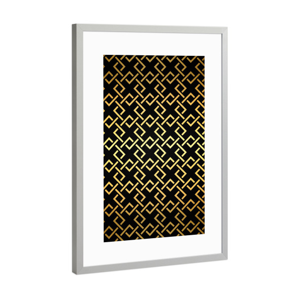 Poster mit Rahmen Silber "Geometrisches Muster" artboxONE - Abstrakt,Geometrie