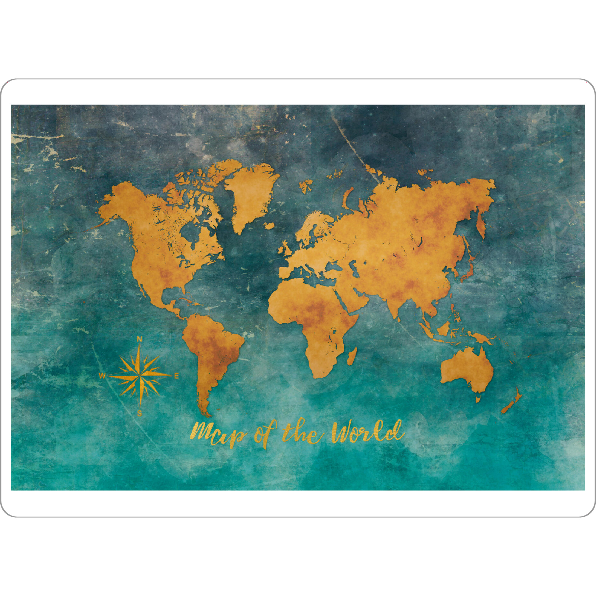 Tischset "World map turquoise orange" artboxONE - Reise,Kartografie