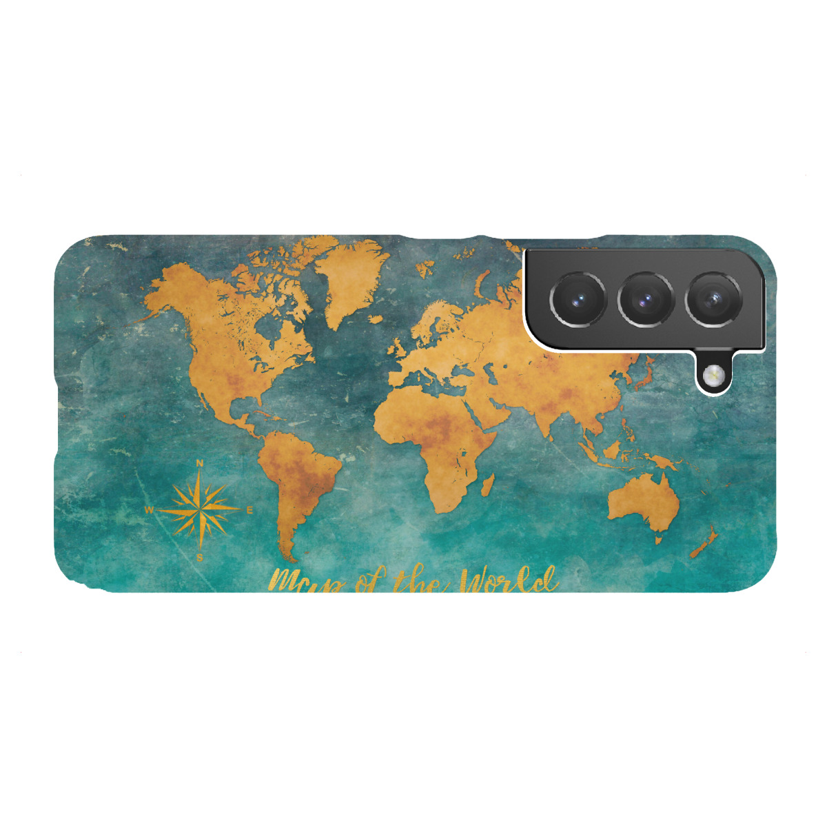 Samsung Galaxy "World map turquoise orange" Premium-Case Handyhülle artboxONE