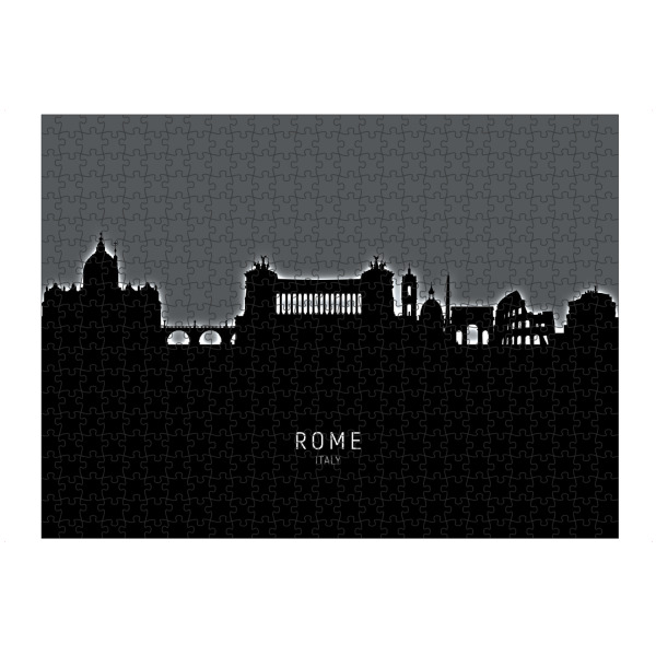 Puzzle Ravensburger "Rome Italy Skyline Glow White" artboxONE - Städte,Städte / Rom
