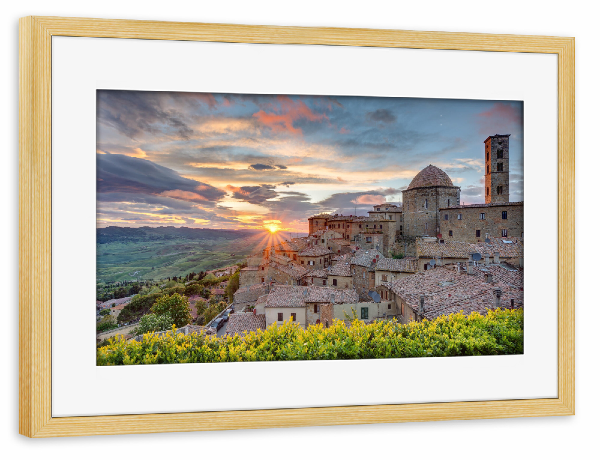 Poster mit Rahmen kiefer "Volterra in der Toskana" artboxONE - Städte,Reise,Reise / Länder