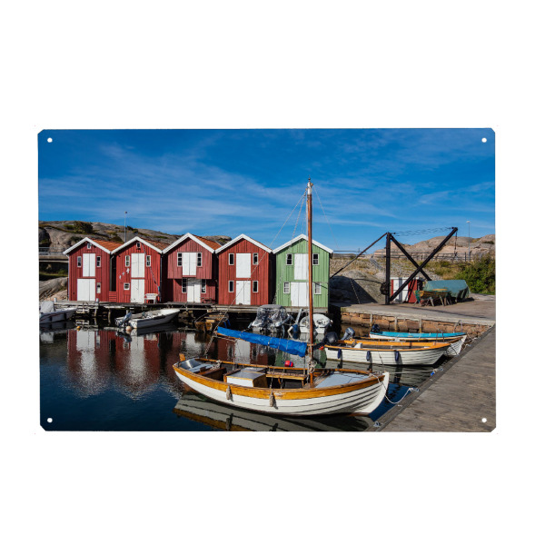 Holzbild "Boote in Smögen in Schweden" artboxONE - Natur,Reise,Architektur,Reise / Länder