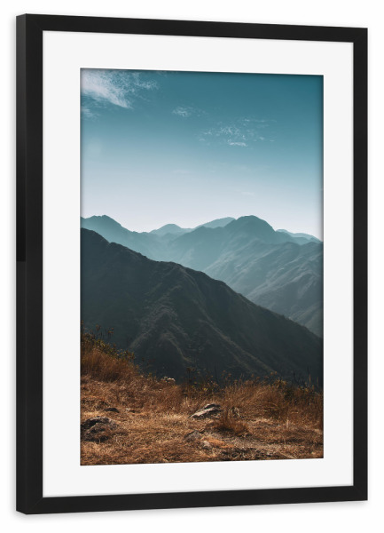 Poster mit Rahmen schwarz "Mountains and the Sky" artboxONE - Natur,Reise