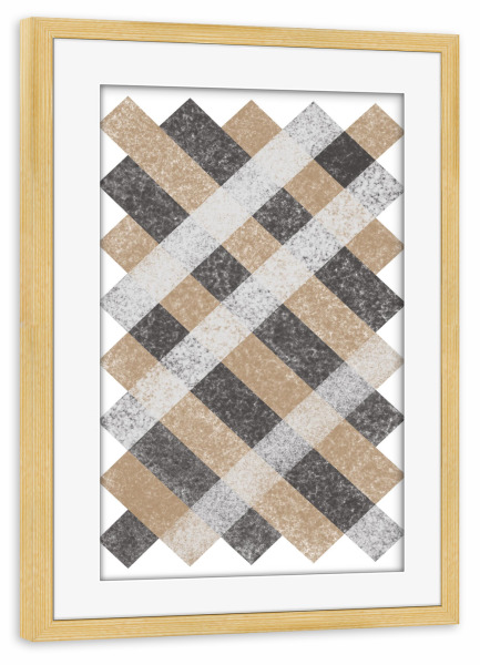 Poster mit Rahmen kiefer "Gold and Black pattern" artboxONE - Abstrakt,Geometrie