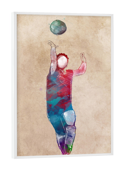 Poster mit weißem Rahmen "Volleyball" artboxONE - Sport,Sport / Sommerspiele - Sport,Active,Sports,Player,Team,Volleyball,Game,Play,Spiel