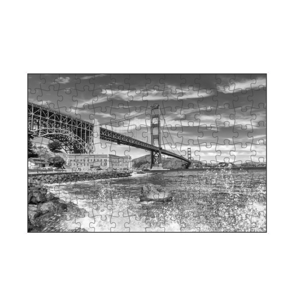 artboxONE Puzzle "GOLDEN GATE BRIDGE Uferimpression" artboxONE - Schwarzweiß,Architektur,Städte / San Francisco