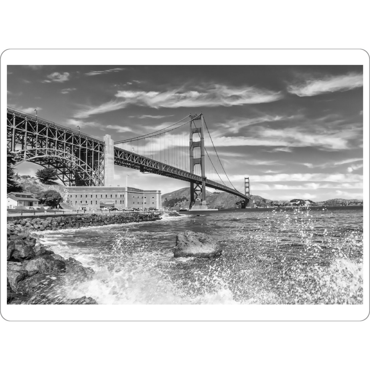 Tischset "GOLDEN GATE BRIDGE Uferimpression" artboxONE - Schwarzweiß,Architektur,Städte / San Francisco