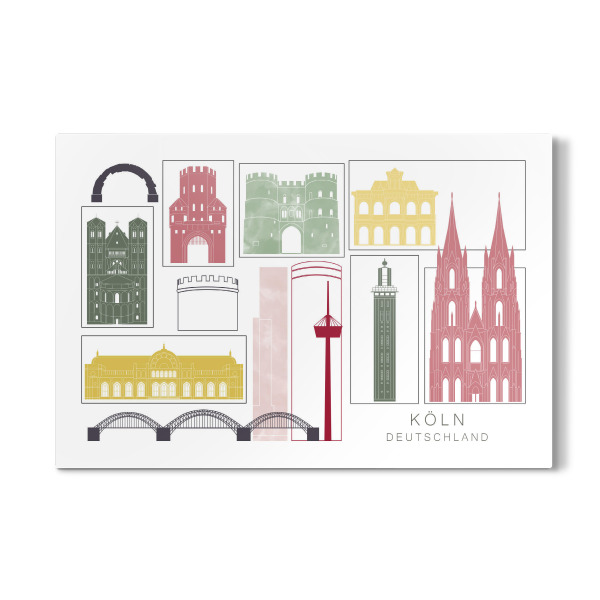 Galerie-Print "Cologne skyline burgundy" 30x20 cm artboxONE