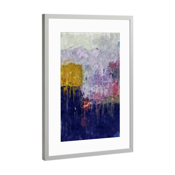 Poster mit Rahmen Silber "Abstract Ink Illustration" artboxONE - Abstrakt - Blue,Classic,Pantone,Abstract,Abstrakt,Colorful,Bunt
