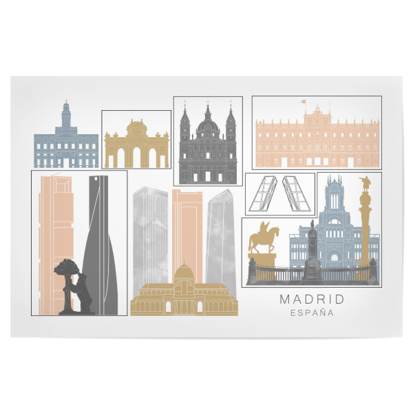 Poster "Madrid skyline earth" artboxONE - Städte,Reise,Architektur