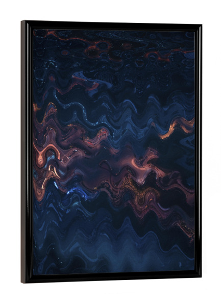 Poster mit schwarzem Rahmen "Blaues Petroleum" artboxONE - Abstrakt
