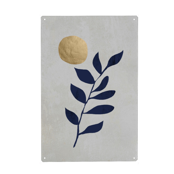 Holzbild "Blue Leaf in Abstract" artboxONE - Natur,Abstrakt - Pantone 2020,Tropical,Blue,Blau,Leaf,Blatt,Sun,Sonne,Abstract,Abstrakt