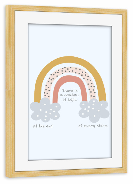 Poster mit Rahmen kiefer "Rainbow of hope" artboxONE - Typografie,Natur,Liebe