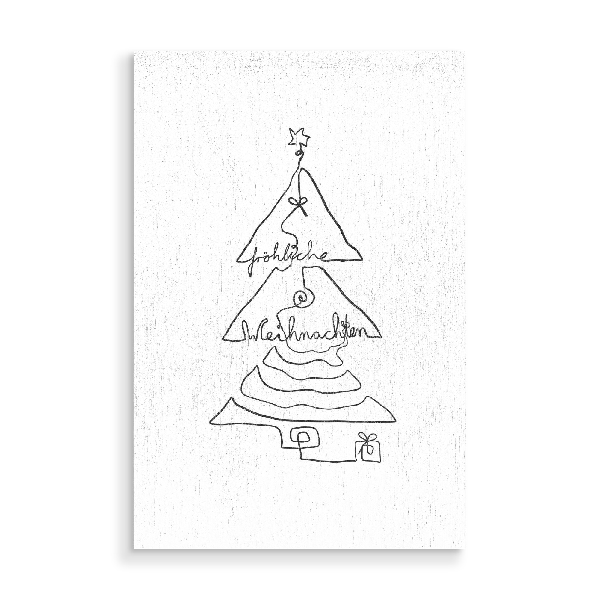 Holzbild "Line Art Weihnachtsbaum" artboxONE - Schwarzweiß,Weihnachten