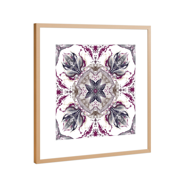 Poster mit Rahmen Kupfer "Mandala-Blumen-Traum" artboxONE - Floral,Abstrakt,Geometrie,Fashion