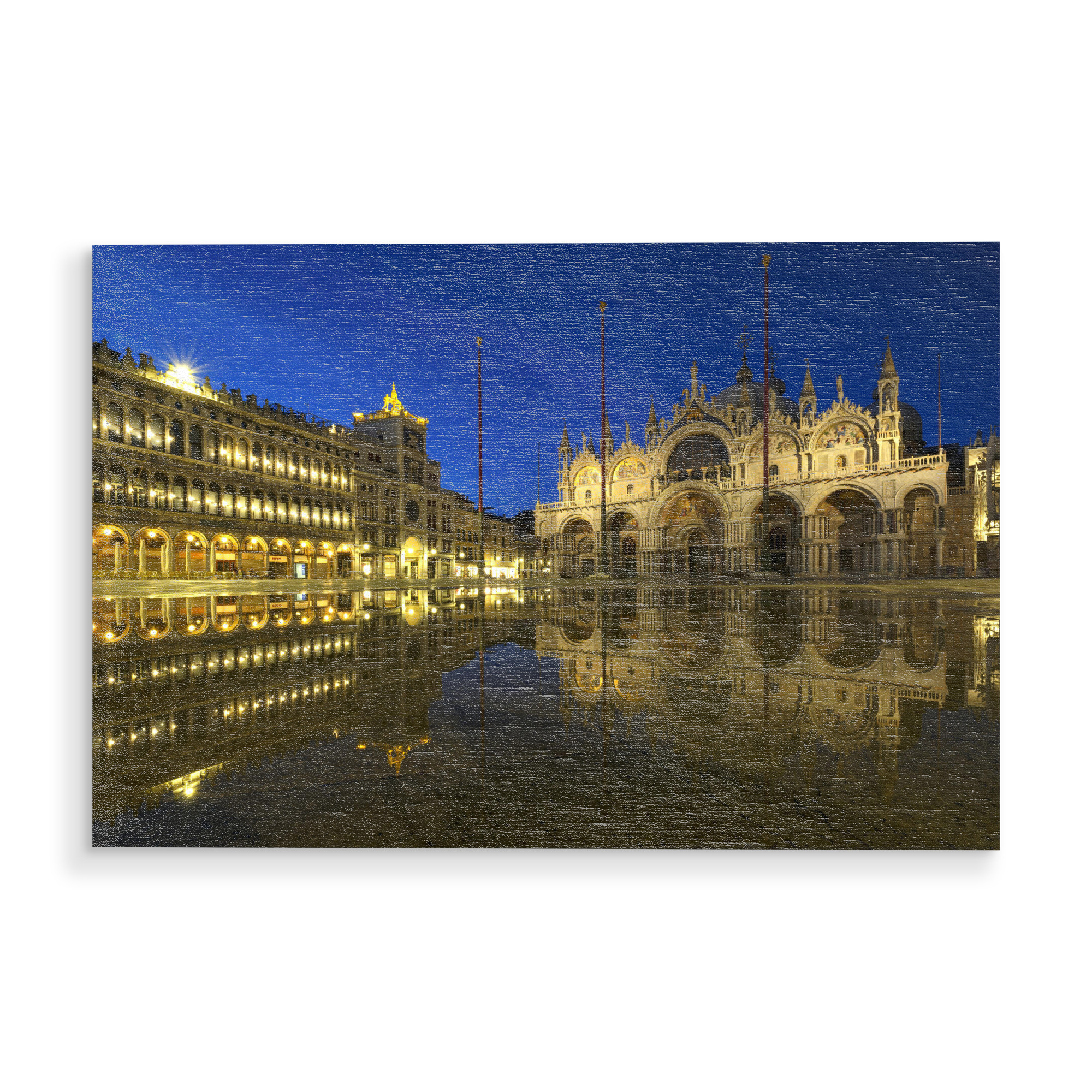Holzbild "Abends am Markusplatz" artboxONE - Städte,Architektur,Städte / Venedig