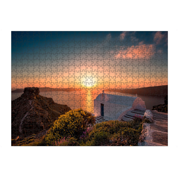 Puzzle Ravensburger "Skaros Felsen Santorini" artboxONE - Natur,Reise