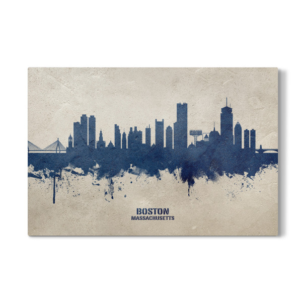 Galerie-Print "Boston Skyline PaintBlue" 30x20 cm artboxONE