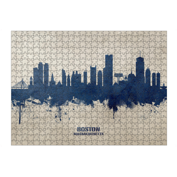 Puzzle Ravensburger "Boston Skyline PaintBlue" artboxONE - Städte,Städte / Boston