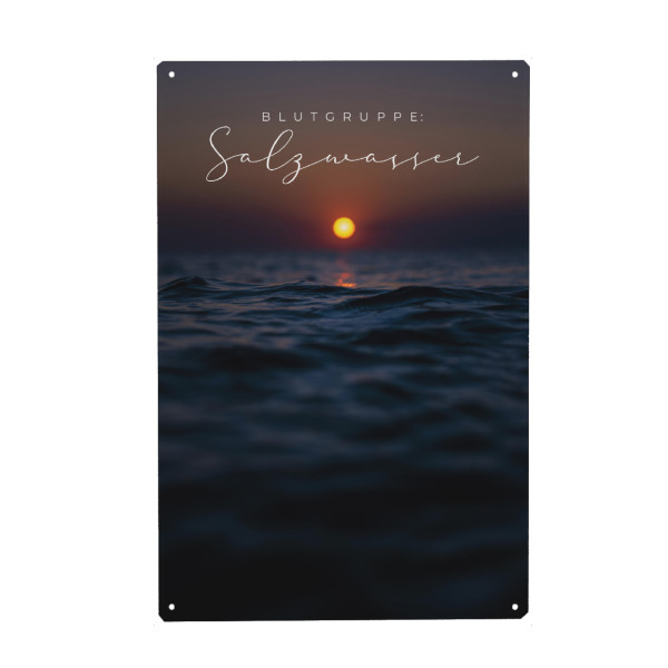 Holzbild "Blutrguppe: Salzwasser" artboxONE - Typografie,Natur,Reise / Strand und Meer